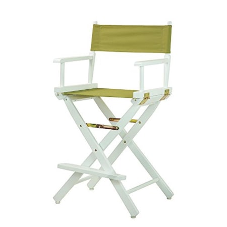 Betterbeds 220-01-021-100 24 in. Directors Chair White Frame with Olive Canvas BE2691152